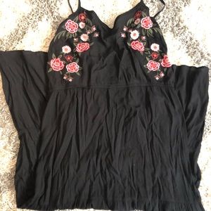 Black maxi dress with floral design